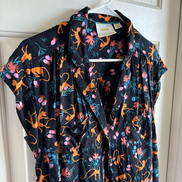 Maeve Picnic Buttondown in Black Motif - Picture 3 of 10